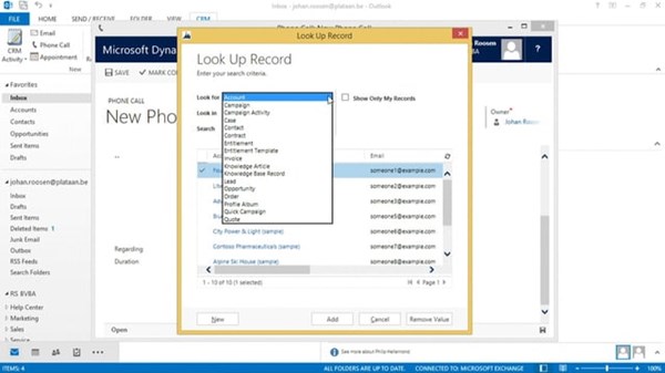 Online video training, Efficient werken met Dynamics CRM vanuit Outlook