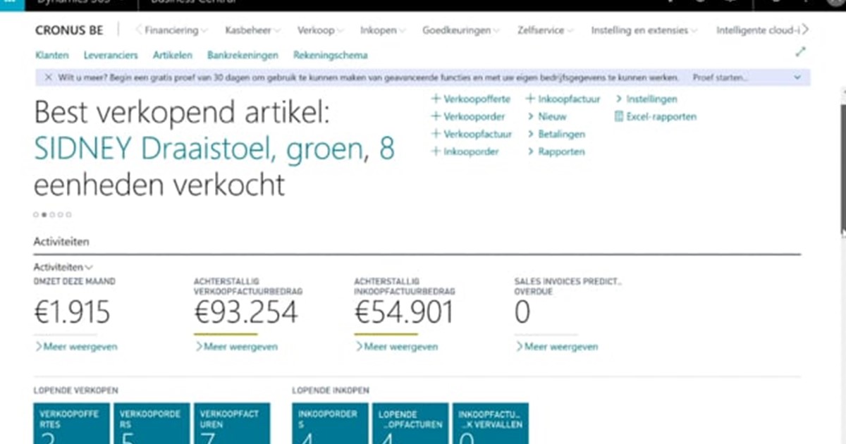 Starten met Dynamics 365 Business Central